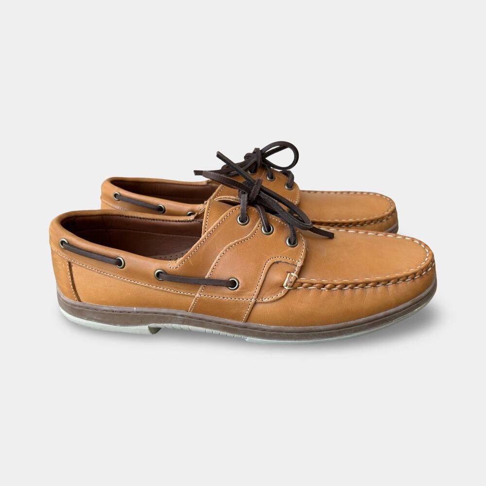 Allen Edmonds Eastport Boat Shoes Men’s 13B Leather Deck Brown Preppy Coastal
